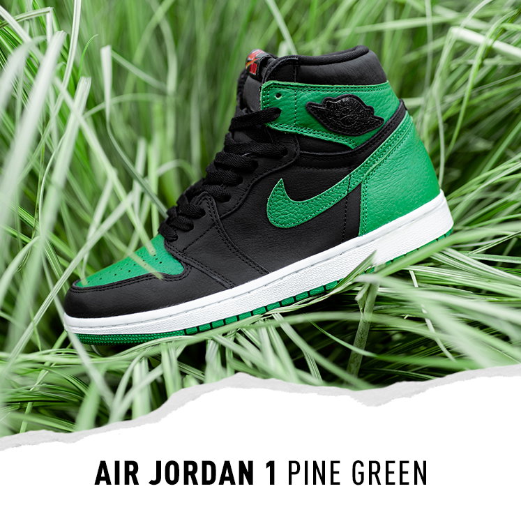 footlocker air jordan 1 pine green