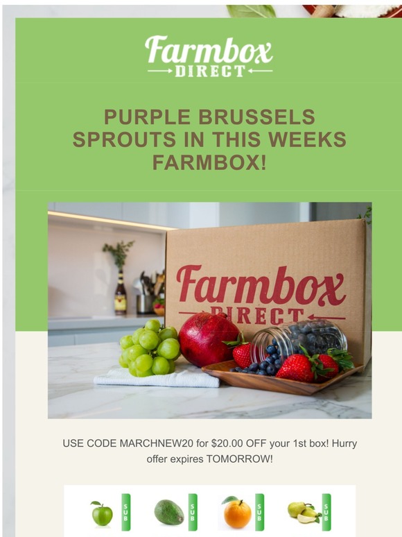 Purple Brussel Sprouts & Cauliflower THIS Week Only! $20 Off Code Expires Tonight!