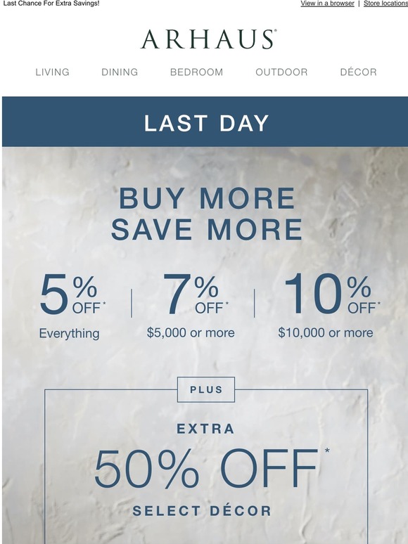 Arhaus Buy More, Save More FINAL HOURS! Milled