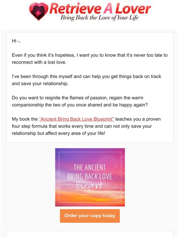 It’s not too late .. even if you’ve broken up!