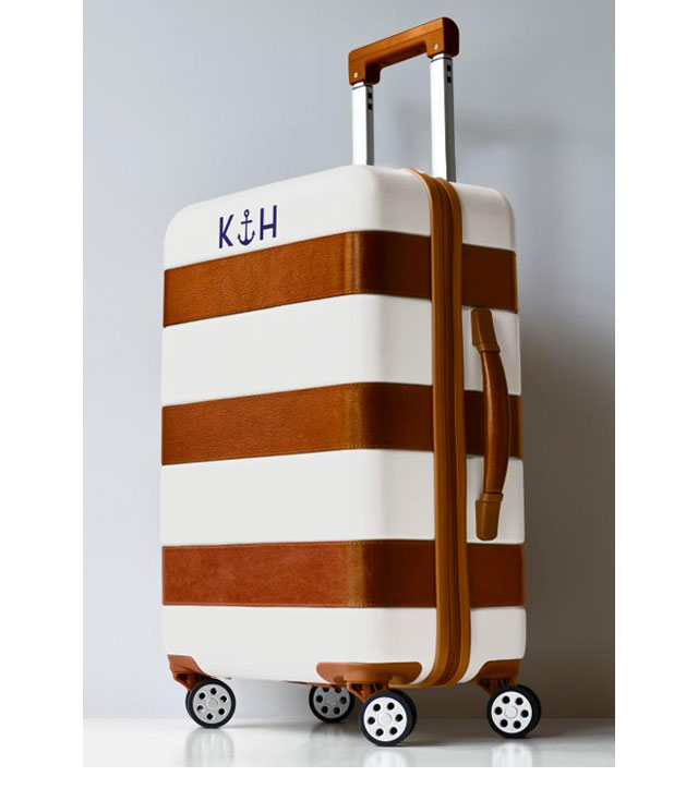 Mark and Graham Introducing the NEW Striped Leather CarryOn Luggage