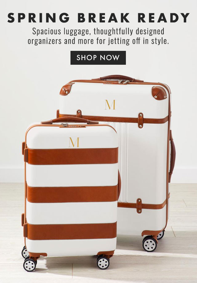 Mark and Graham Introducing the NEW Striped Leather CarryOn Luggage