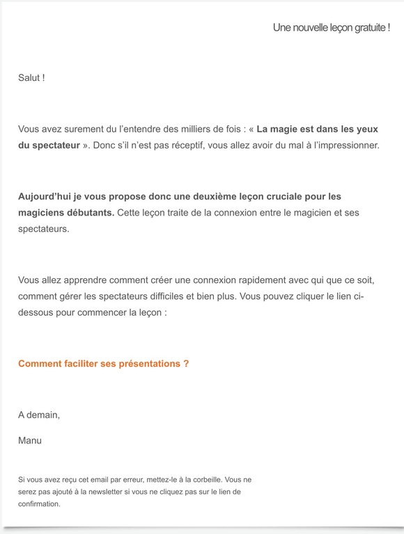 Une nouvelle leçon gratuite !