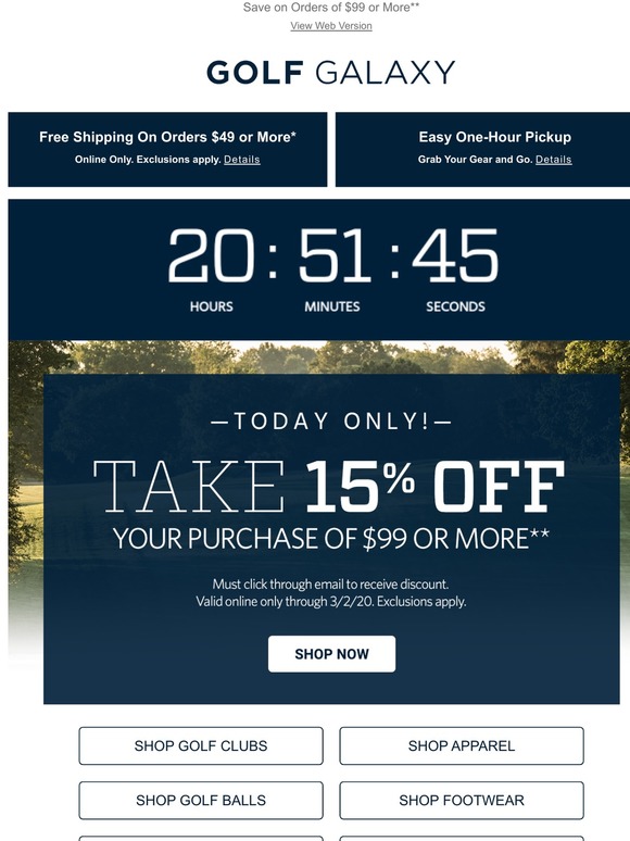golf galaxy discount