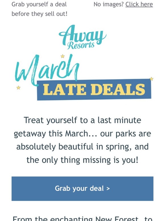 Late March deals at Away Resorts...