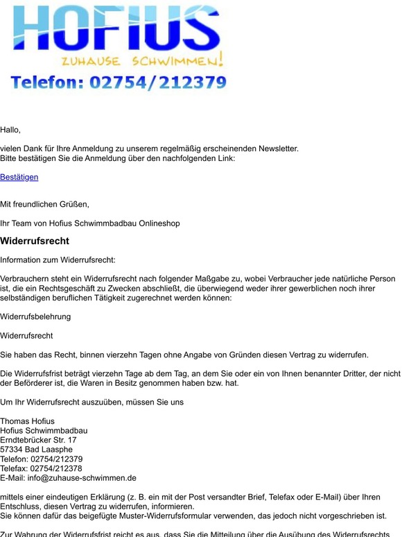 Bitte bestätigen Sie Ihre Newsletter-Anmeldung