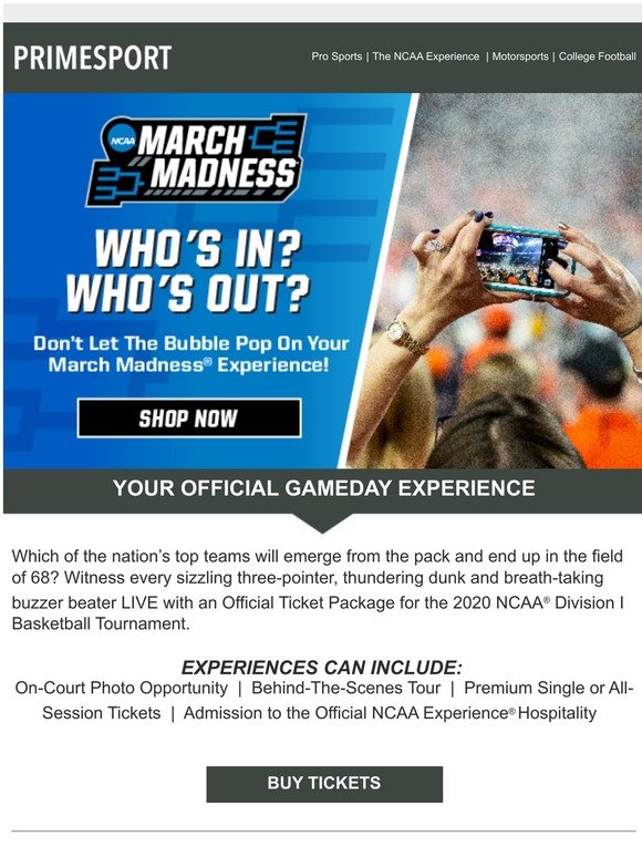 Who’s In, Who’s Out? Experience NCAA® March Madness® LIVE