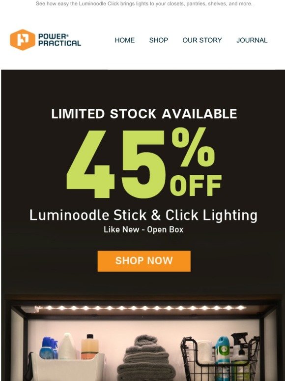 Save 50% on Open-Box Click & Stick Lighting