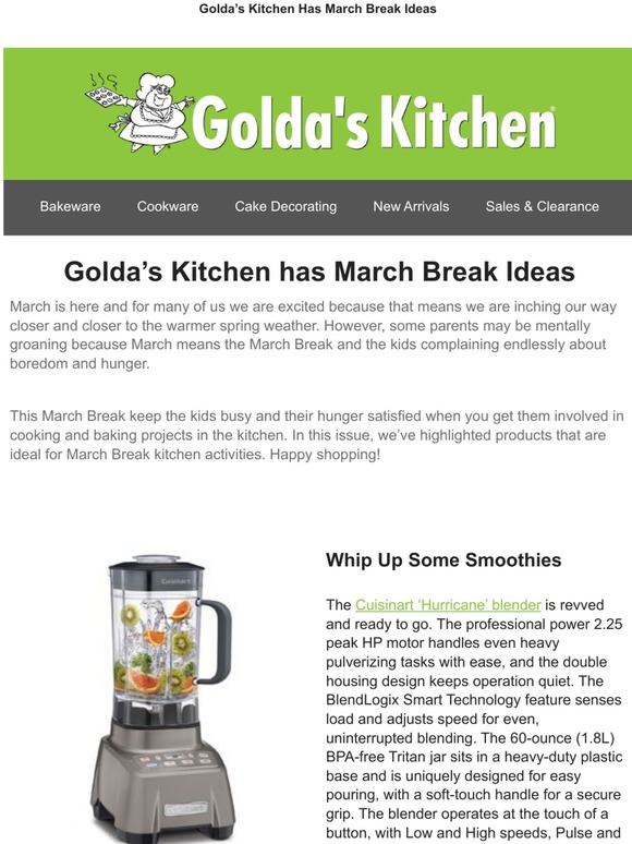 Golda's Kitchen Has March Break Ideas