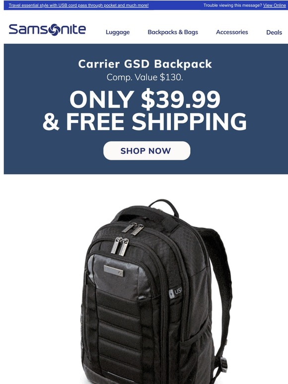 samsonite carrier gsd backpack