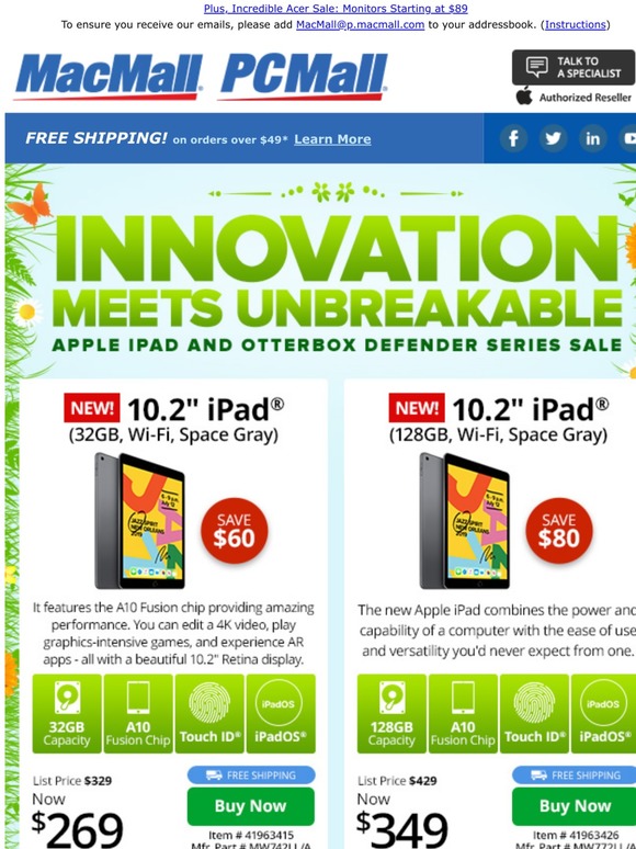 Can’t Miss Apple iPad Deals! 10.2" from $269 and OtterBox Protector only $44