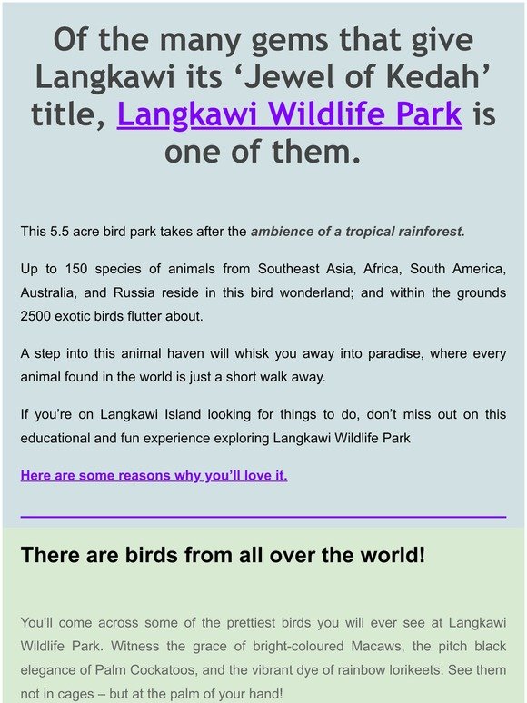  🐈🐦 Here's why your family will LOVE Langkawi Wildlife Park  👨‍👩‍👦
