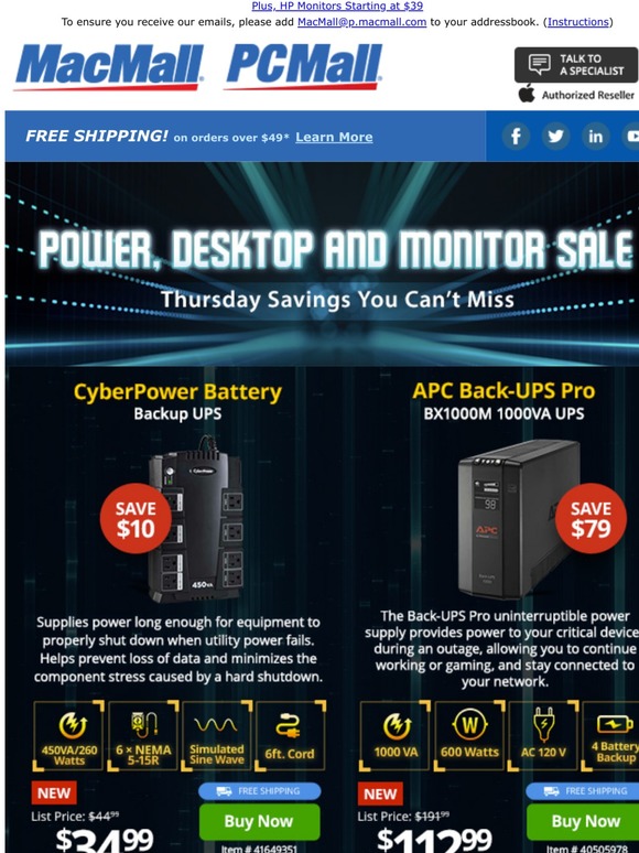 Time to Upgrade! Power UPS, Desktops & Monitors Deals