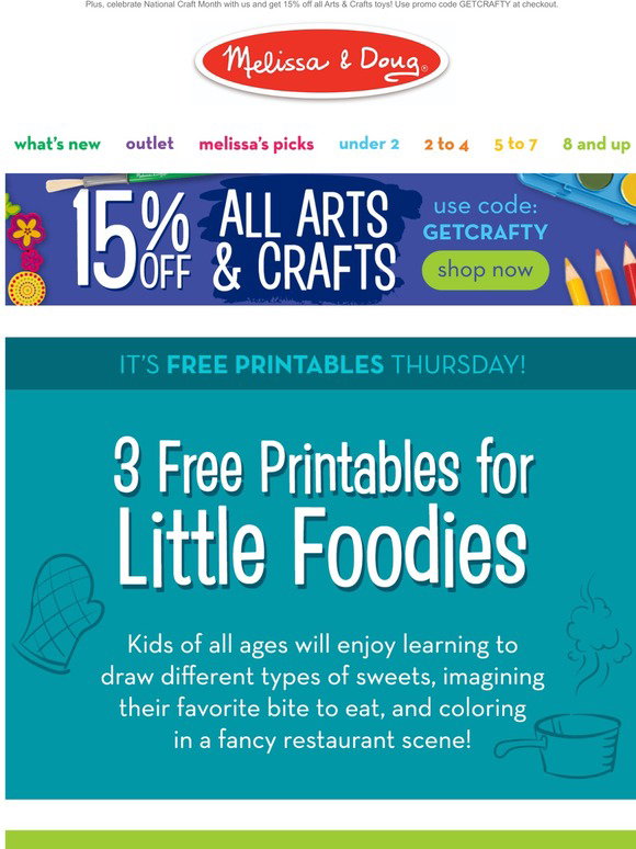 Melissa &amp; Doug: Here are your 3 free printables for the weekend! | Milled