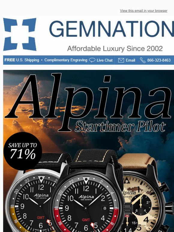 Alpina Startimer Pilot Watches – Save Up To 71% | Only at Gemnation
