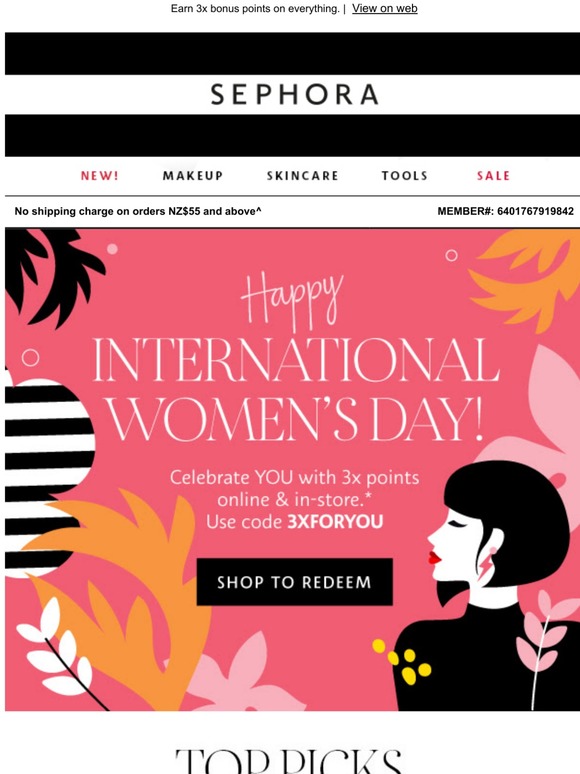 Sephora international shipping