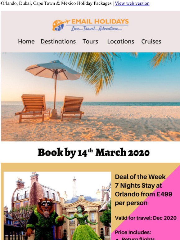 Emailholidays Special Offers - Upto £350pp on Holiday Packages - Call Now!!!