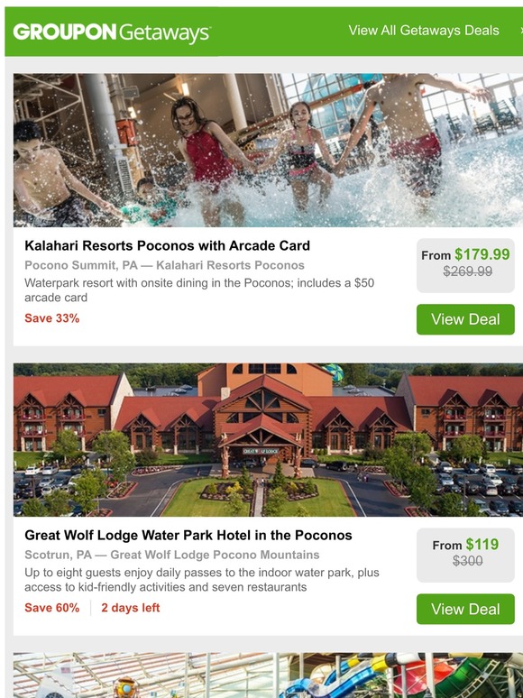 Groupon: Kalahari Resorts Poconos | Great Wolf Lodge in the Poconos