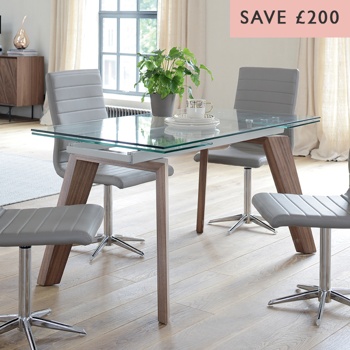 dwell treble extending dining table