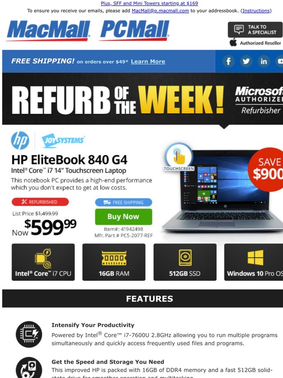 Spring Deals are Here! HP EliteBook Touchscreen @ $599