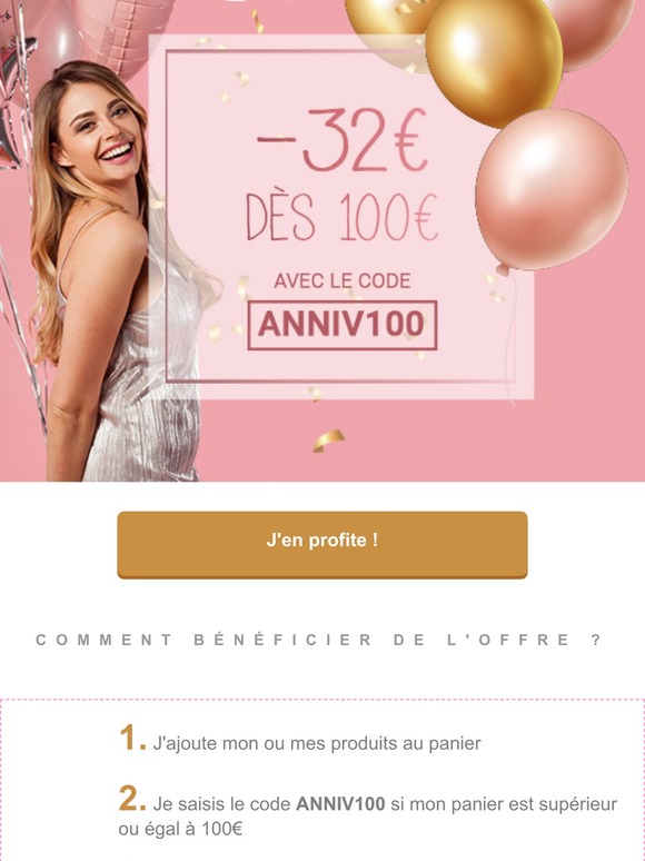Offre flash ⚡ -32€ sur votre commande* !