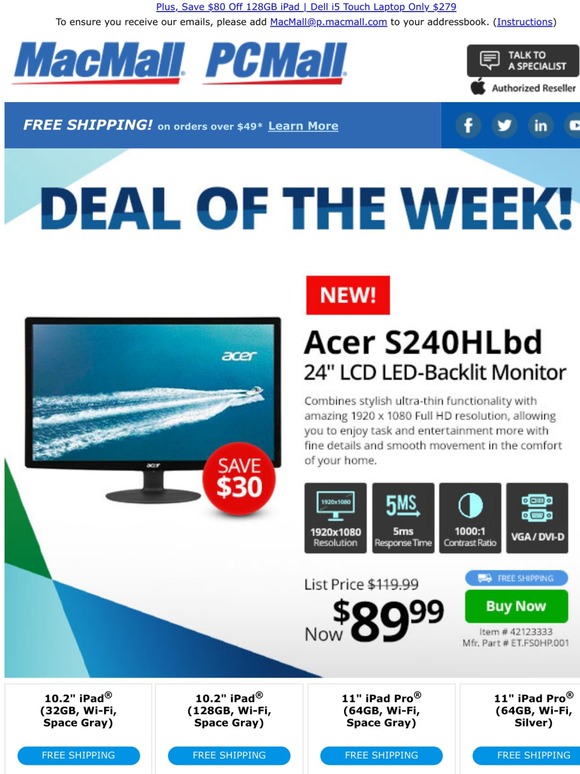 Lucky You! 24" LED Monitor Just $89