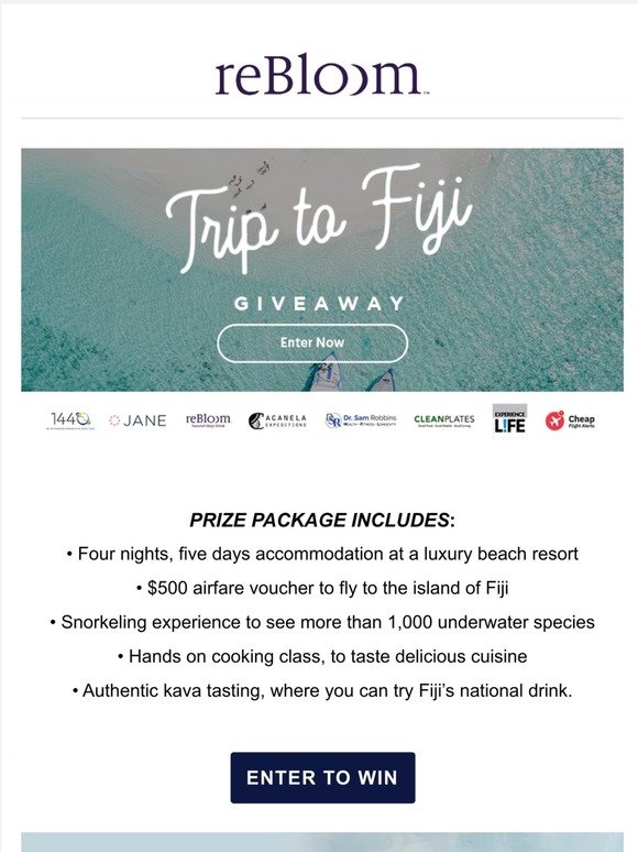 Enter to win a 4-night luxurious trip to Fiji!