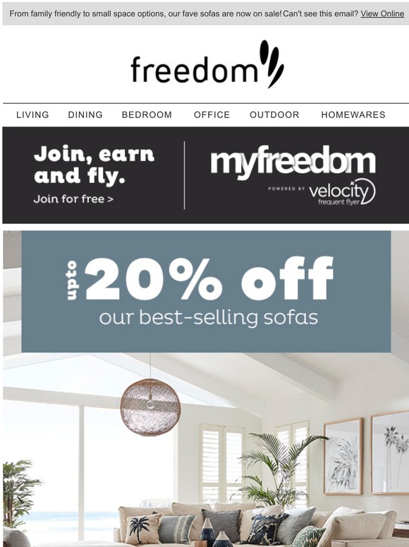 Freedom Australia at last! 20 off your favourite sofas 😍 Milled