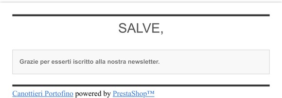 [Canottieri Portofino] Conferma newsletter