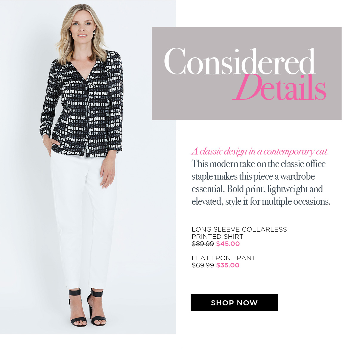 Noni B Versatile, Transeasonal & Chic Milled Noni B Versatile, Transeasonal & Chic Milled