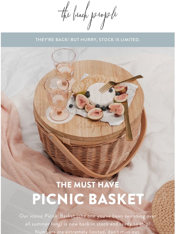 The Beach People JUST LANDED! Our Picnic Baskets are back