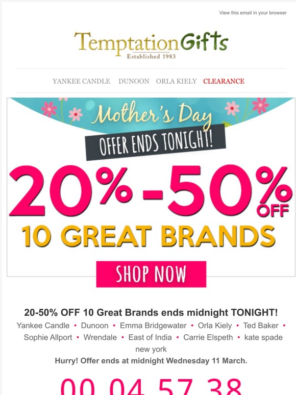 temptation gifts voucher codes