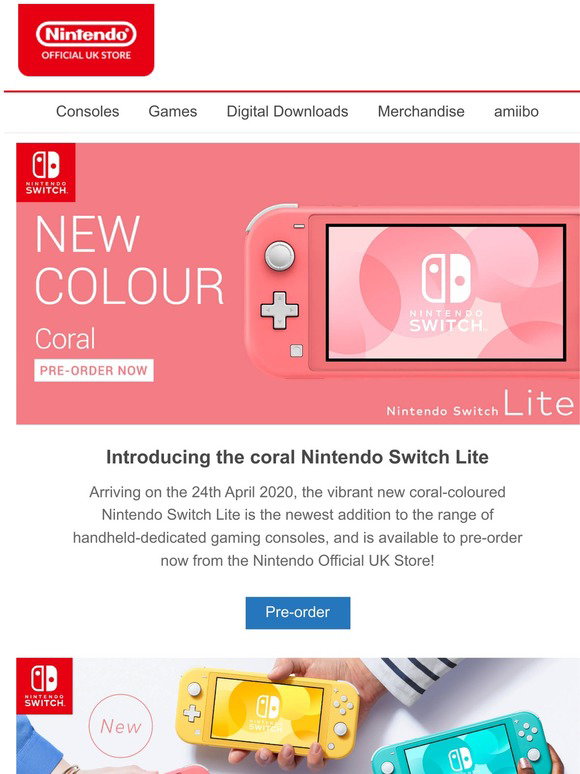 Console Nintendo Switch Lite Coral - Nintendo - Wolf Games
