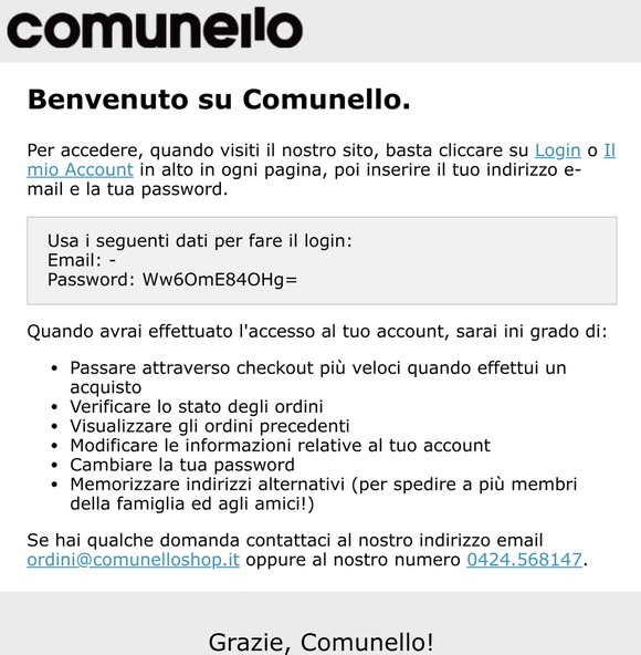Benvenuto, --