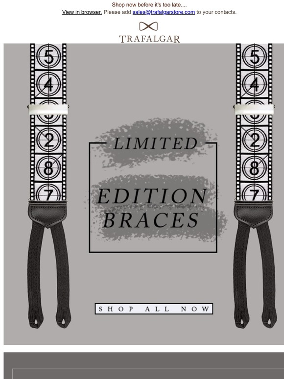 Trafalgar Men's Accessories Limited Edition Braces Milled