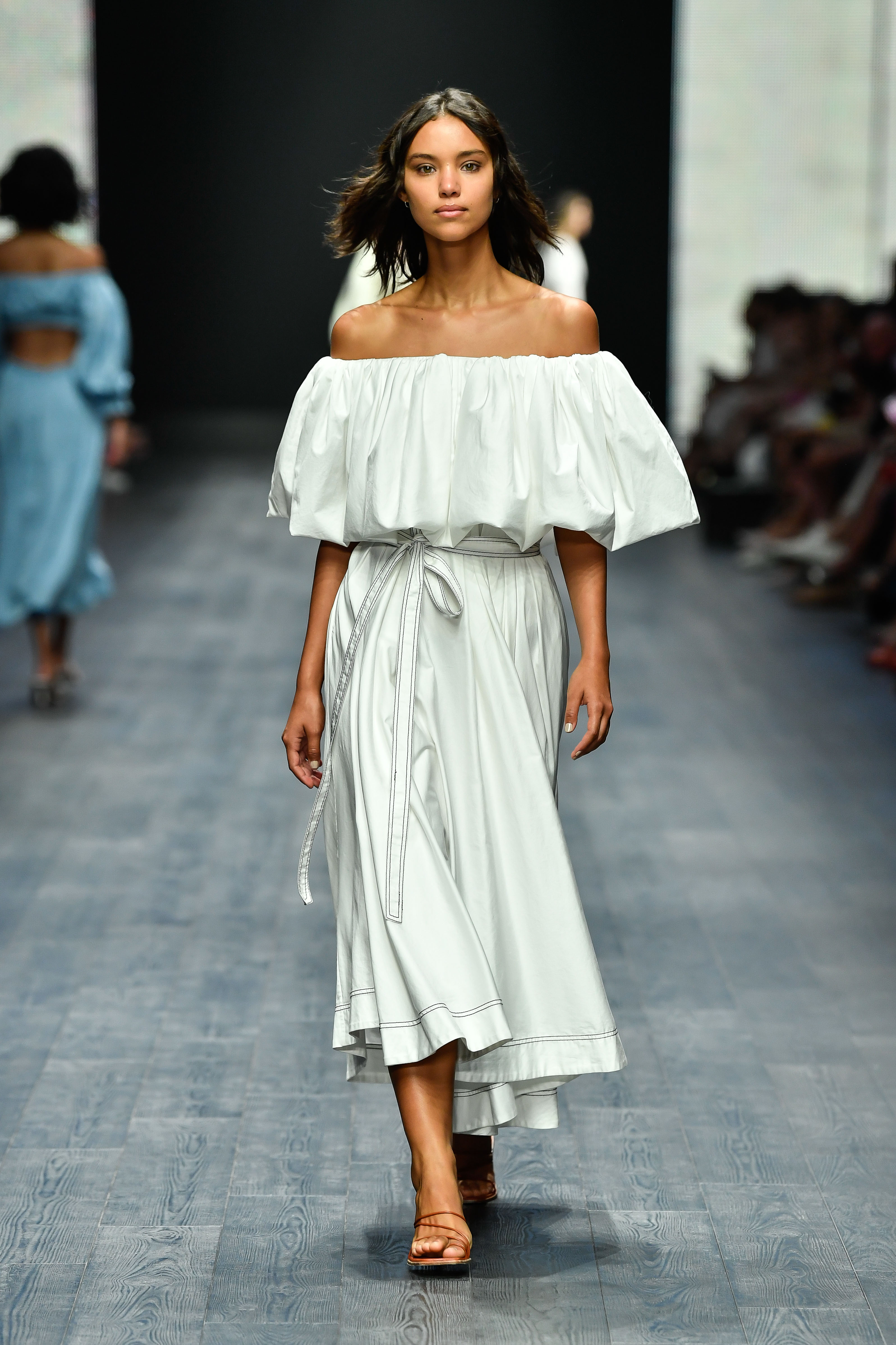 overture laced ballet midi dress