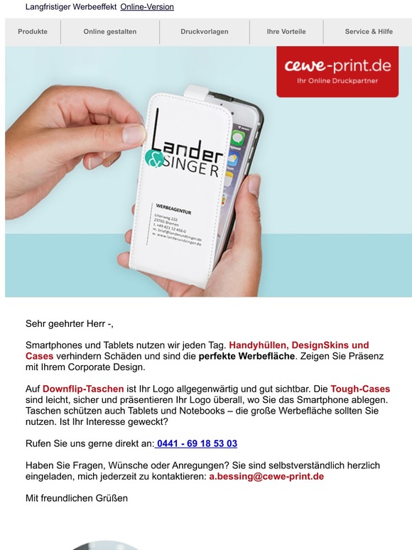 Ihre Handyhülle als Werbeträger, Herr -