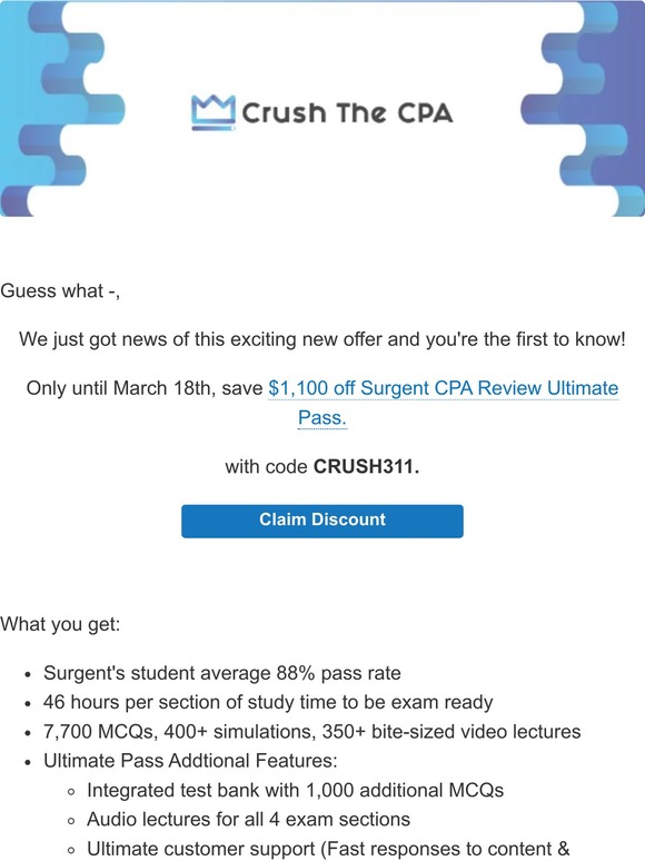 -Surgent CPA Review Sale! $1,100 off HUGE SAVINGS 😍🤩