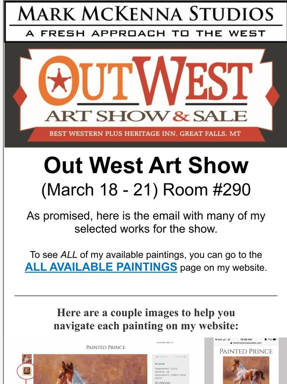 Mark McKenna Studios - Out West Art Show