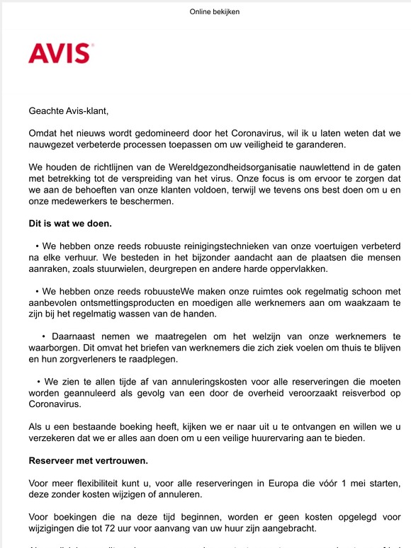 Een boodschap van Avis