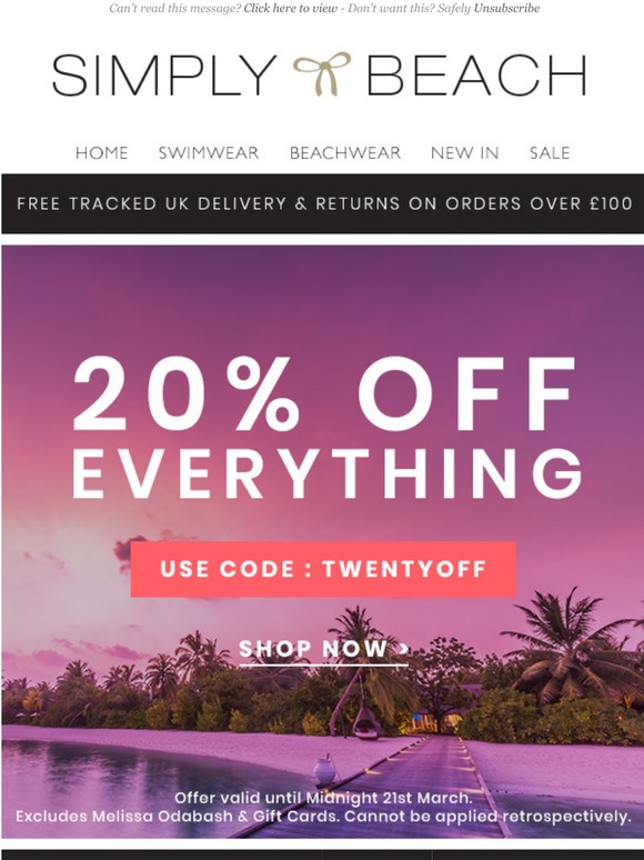 Simply Beach Email Newsletters Shop Sales, Discounts, and Coupon Codes