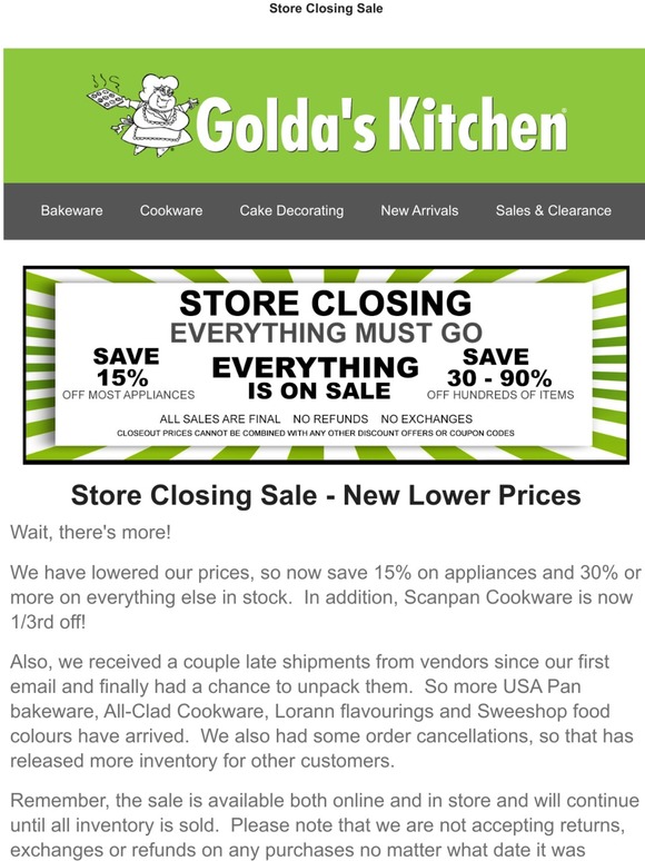 Wait, There's More! More Stock & New Lower Prices on our Store Closing Sale