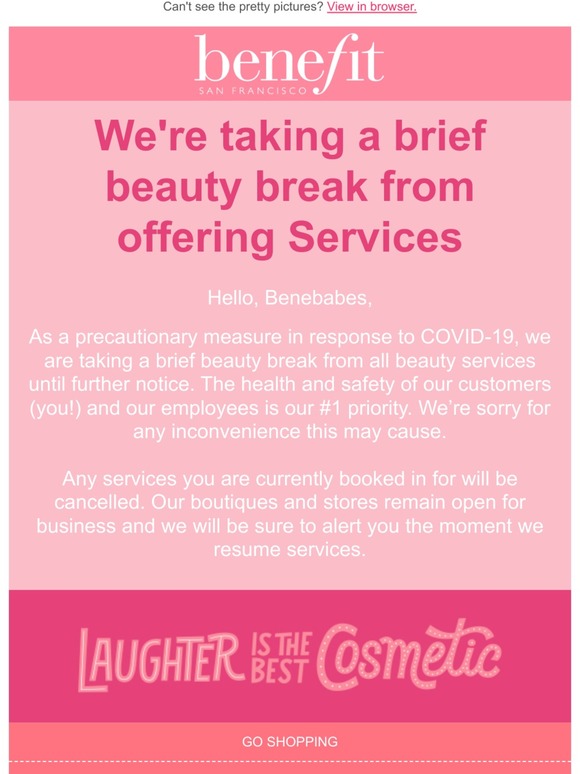 Beauty Services on Hold, Information Inside