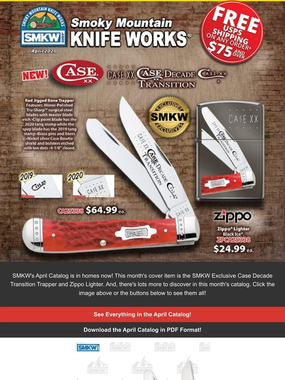 2022 Christmas Zippo Smkw Smoky Mountain Knife Works: Our April 🌺 Catalog Has Arrived! | Milled