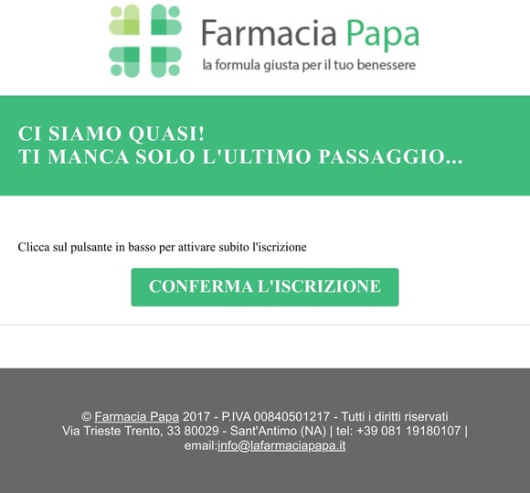 Conferma la tua richiesta di iscrizione