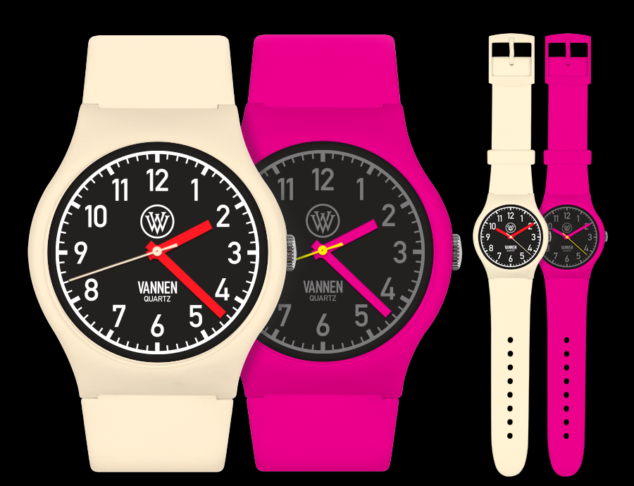 Vannen Matte Pink and Beige Quartz Watches