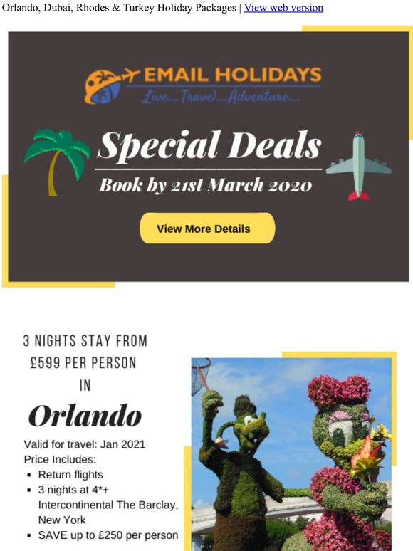 Emailholidays Best Offers - Save Upto £430pp on Holiday Packages - Call Now!!!