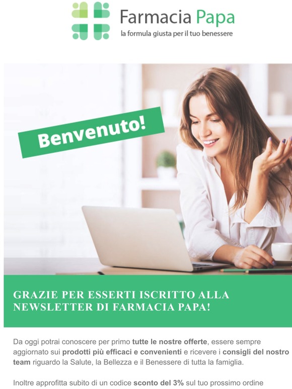 Grazie per esserti iscritto alla Newsletter della Farmacia Papa