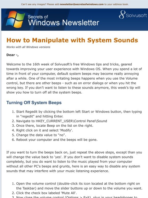 How to Manipulate with System Sounds