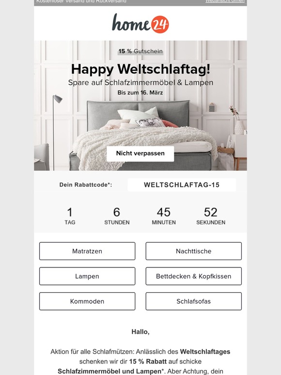 ⏰ Jetzt aber schnell: -15 % nur bis morgen